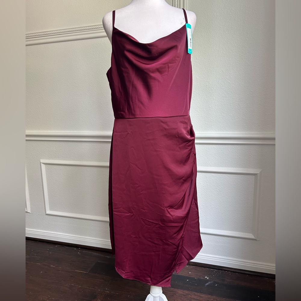 The General Good Asymmetrical Burgundy Dress, size L, NWT
